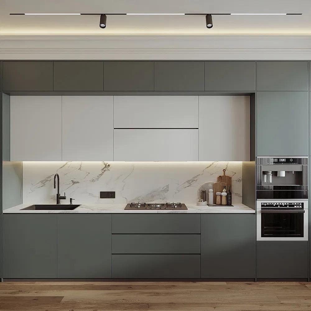 Modern kitchen island with premium cabinetry