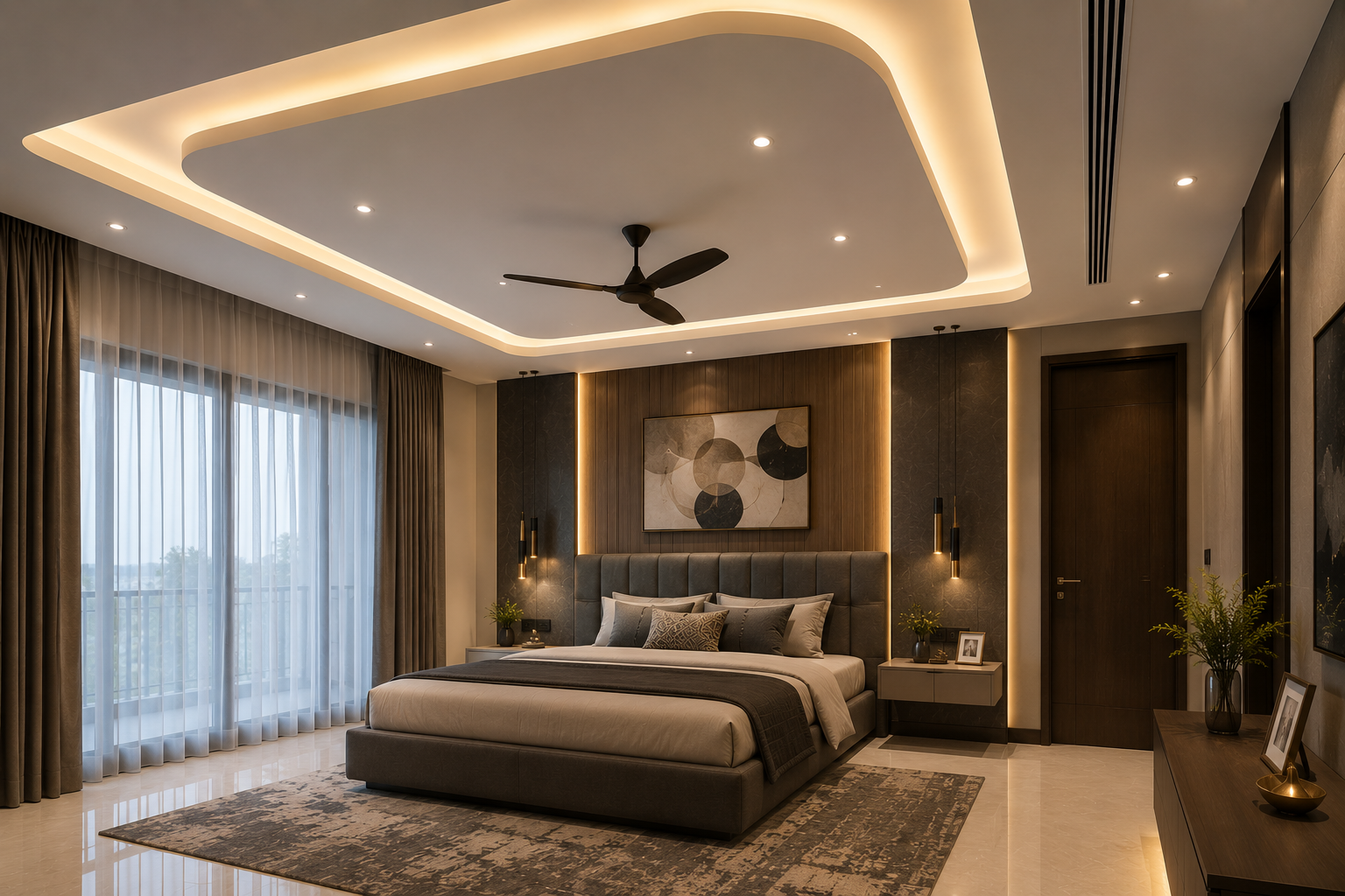 False ceiling bedroom