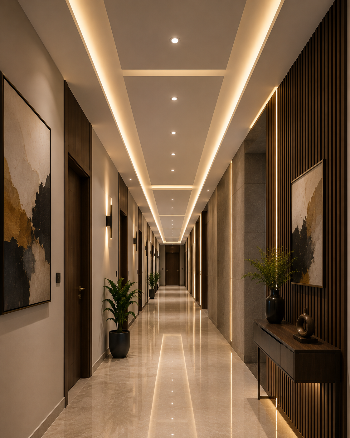 False ceiling corridor