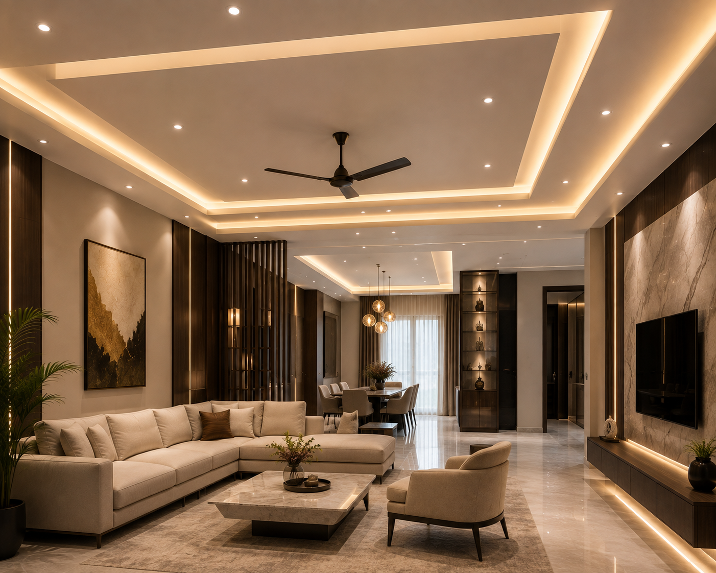 Completed false ceiling project