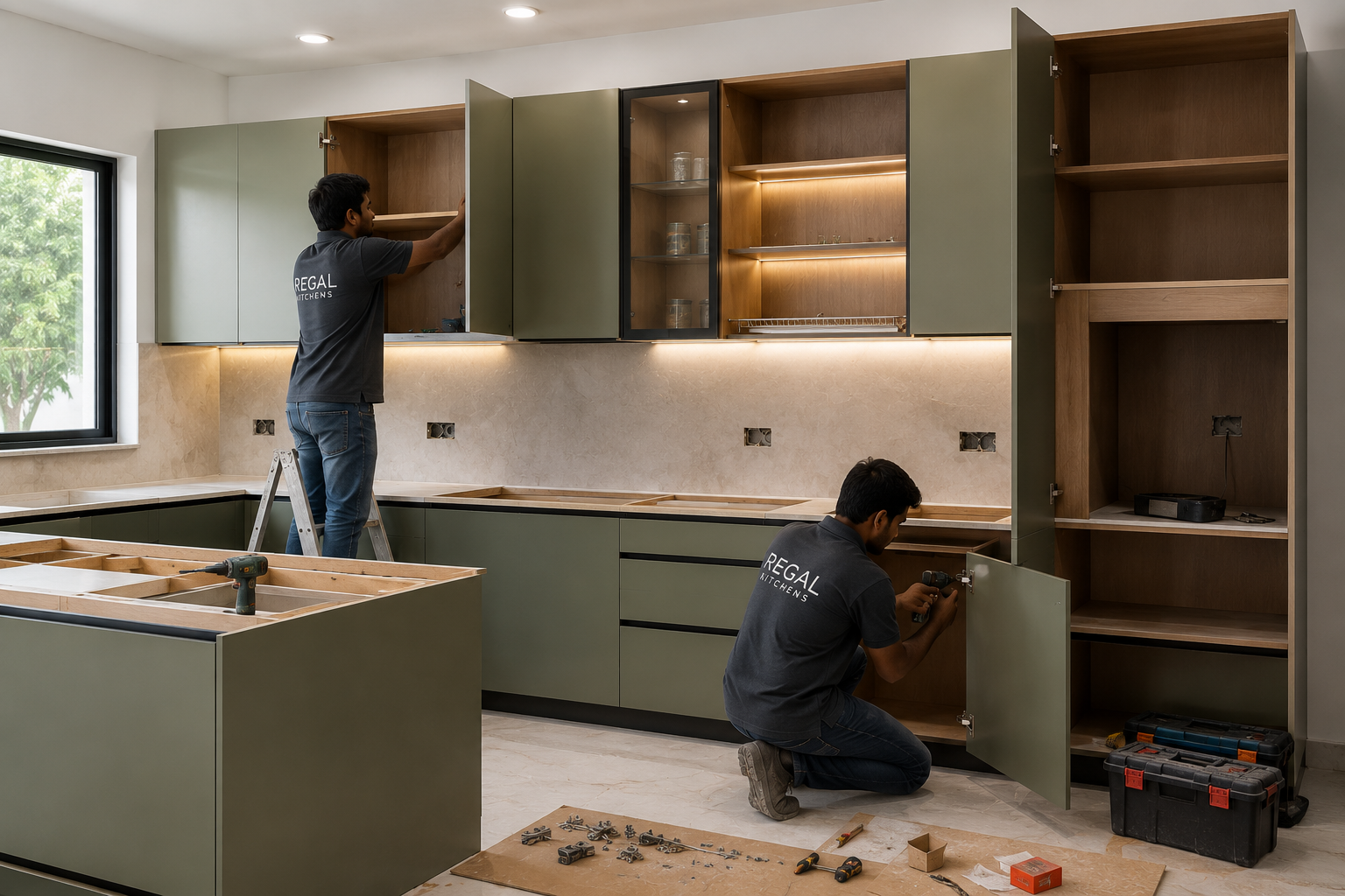 Kitchen cabinet installation work