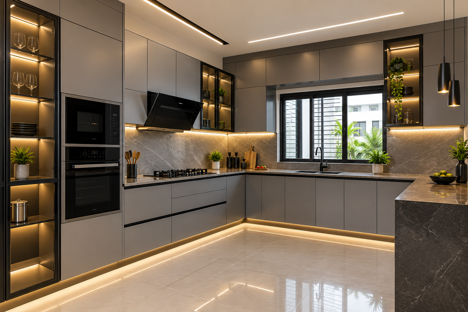 Modern modular kitchen interior