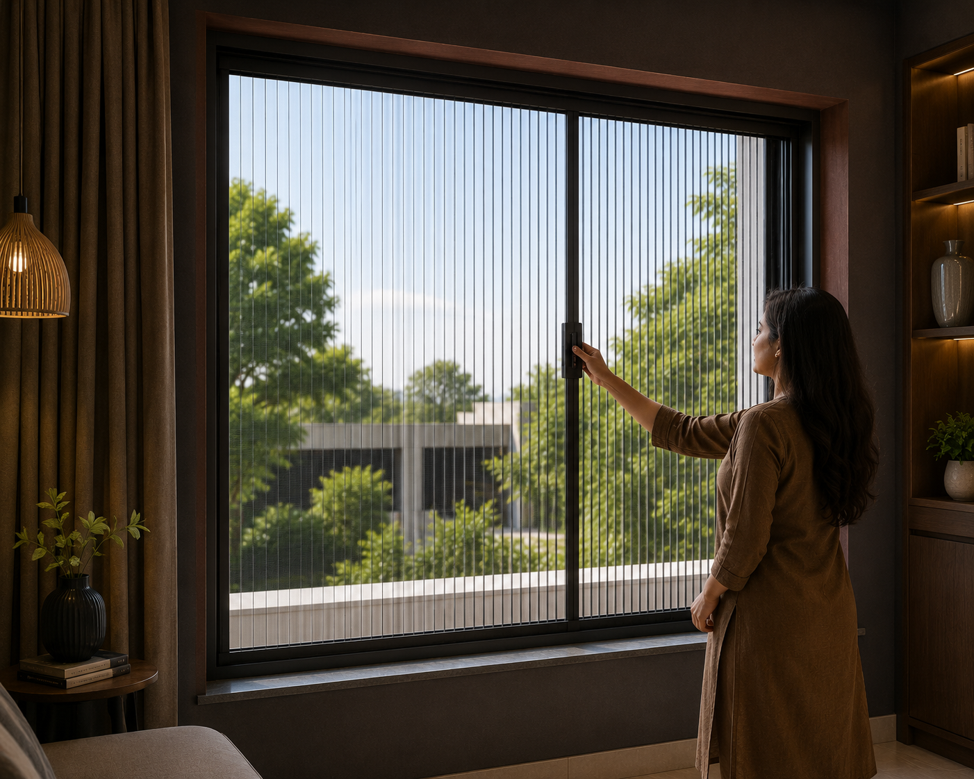 Vertical pleated mosquito net