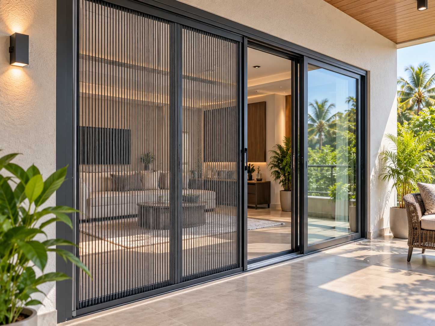 Security Pleated System Door