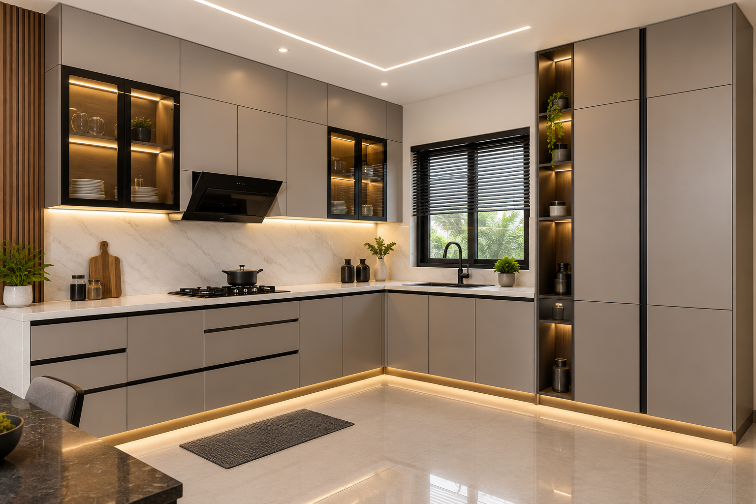 Tall kitchen cabinet storage