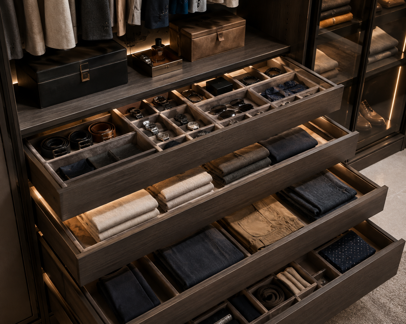 Wardrobe drawer storage