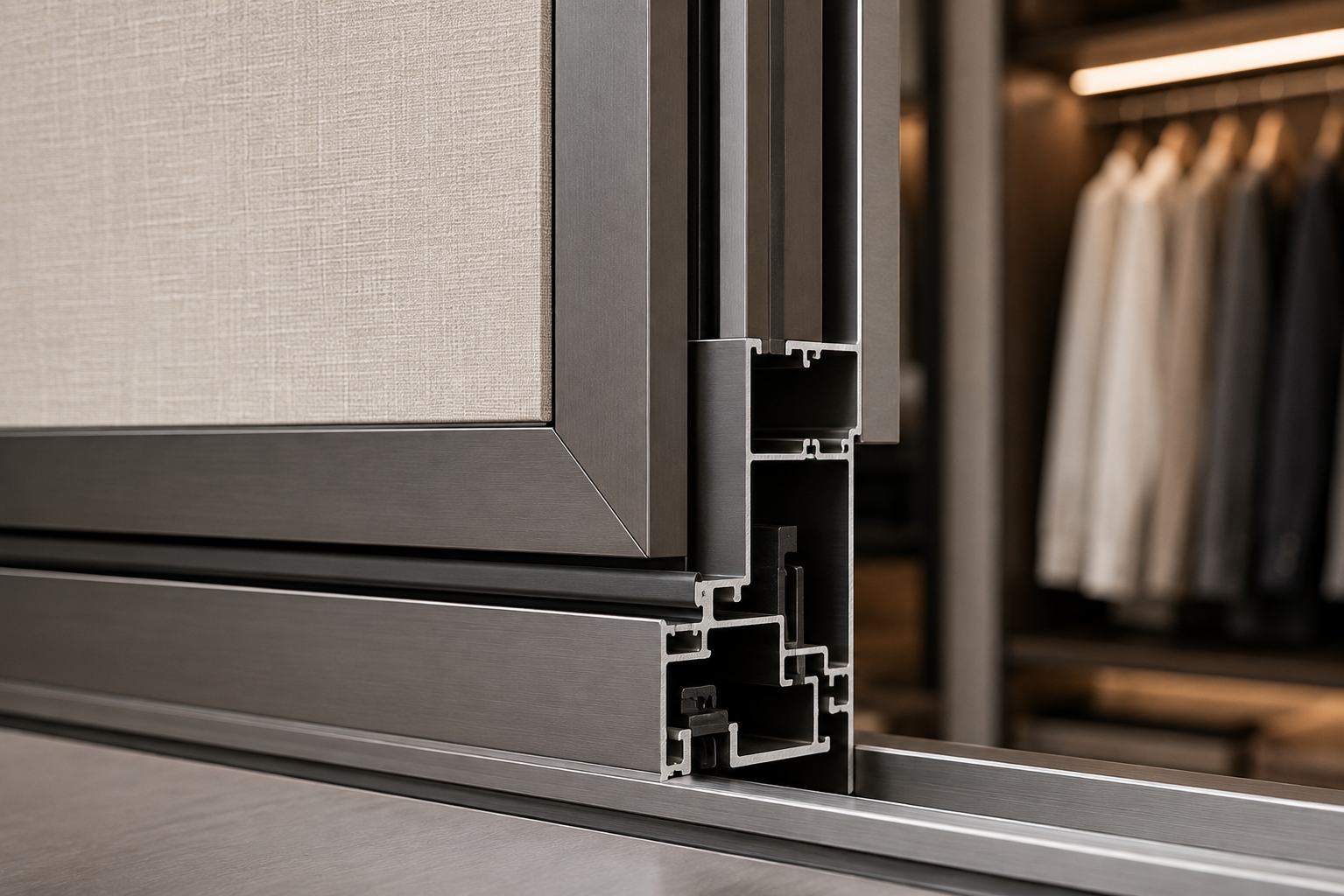 Wardrobe aluminium profile